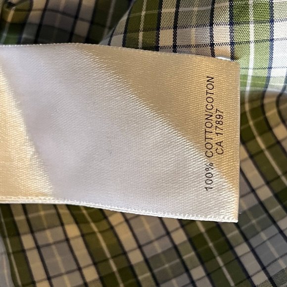 MEN'S BANANA REPUBLIC PLAID DRESS SHIRT, SZ MEDIUM - Picture 5 of 5